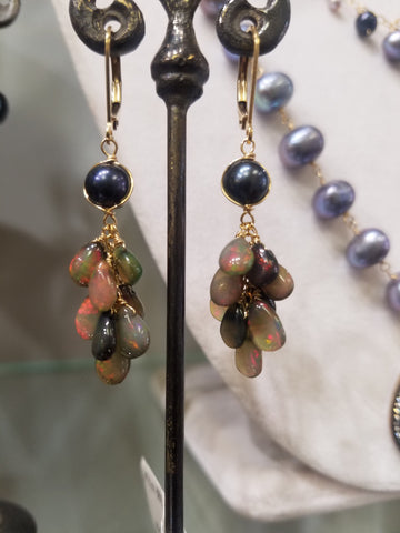 Black Opal earrings