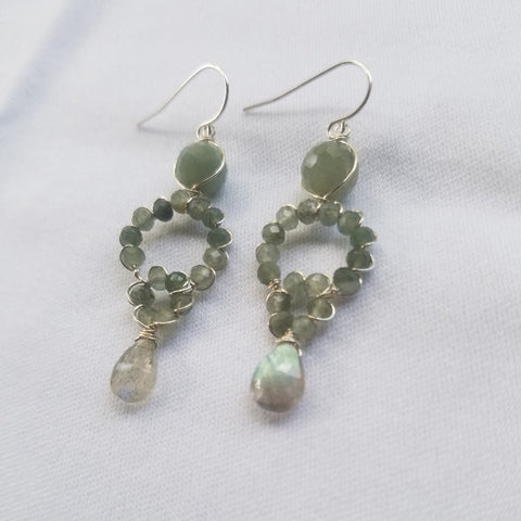 Corona green earrings