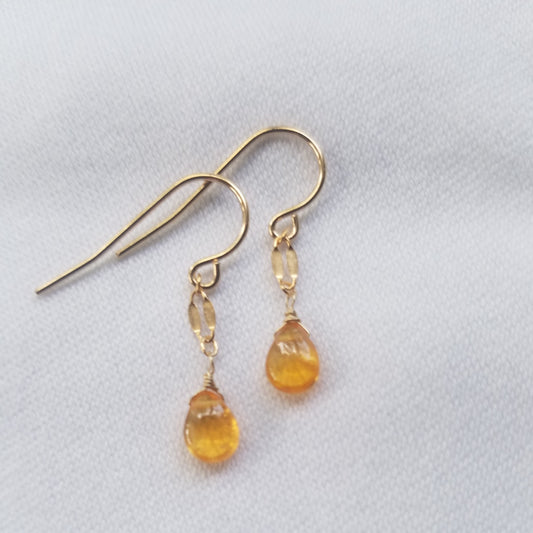 Mandarine garnet earrings