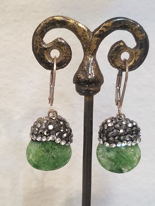 Green sparkle earrings