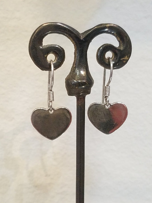 Silver heart earrings