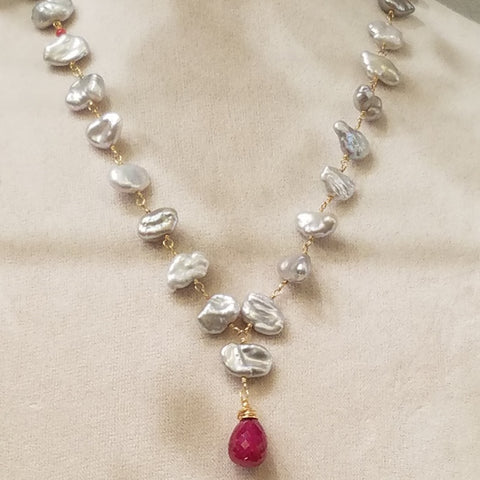 Ruby and Pearls necklace