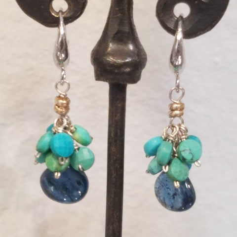 Kyanite and Turquoise earrings
