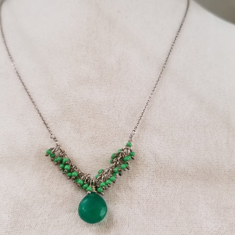 Emerald green tone necklace