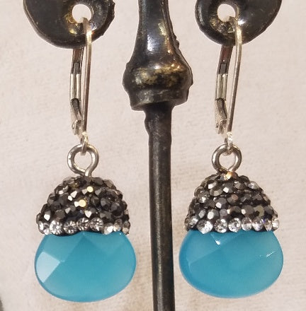 Blue sky and sparkle earrings