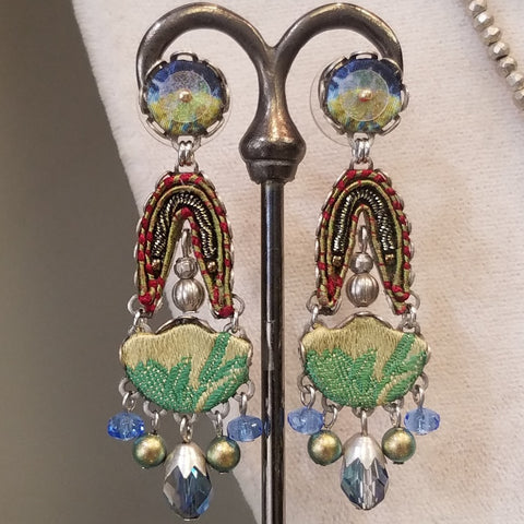 Blue and green Ayala Bar earrings
