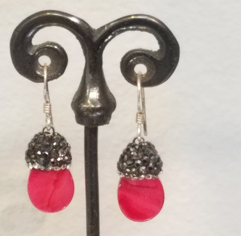 Red sparkly earrings