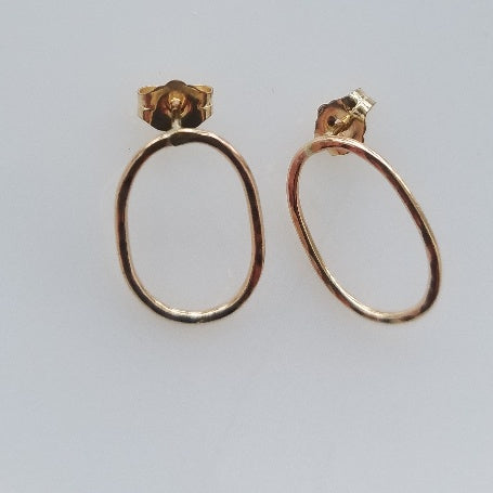 Lil hammered ovals post earrings