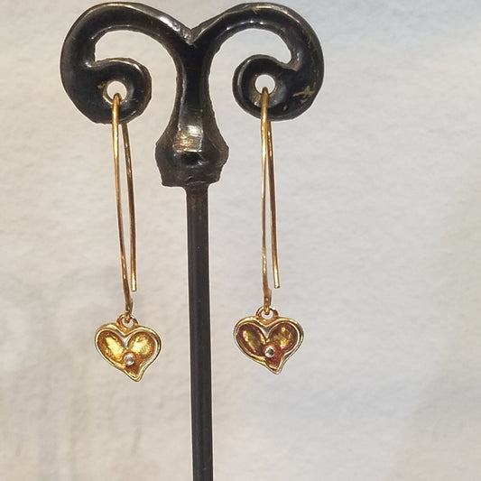 gold heart earrings
