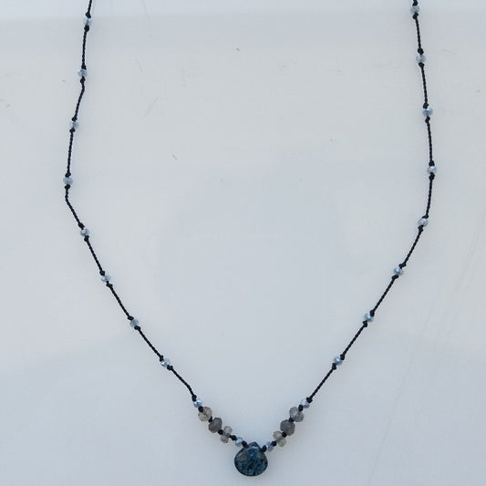 Kyanite silk necklace