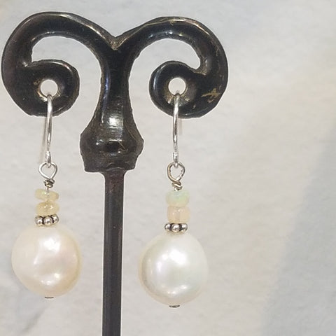 Opal and Pearl earrings