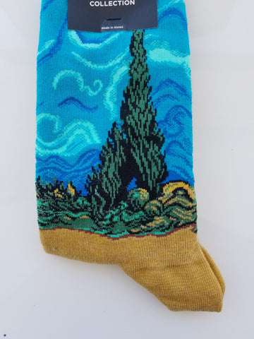 Van Gogh night sky socks