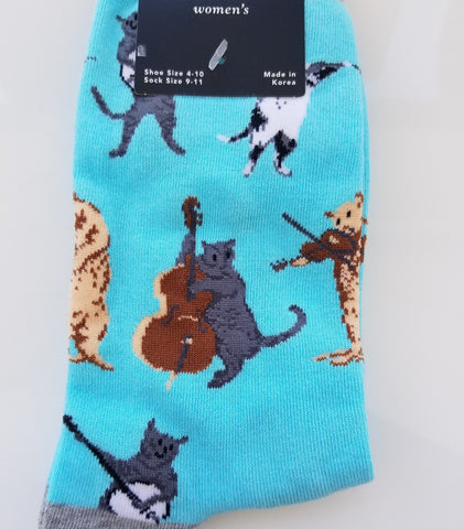 Musical cats socks