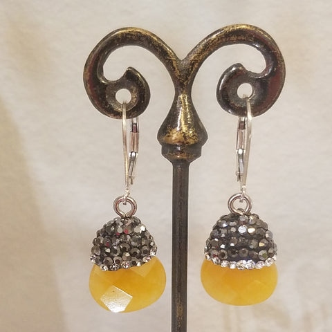Sparkling yellow gem earrings