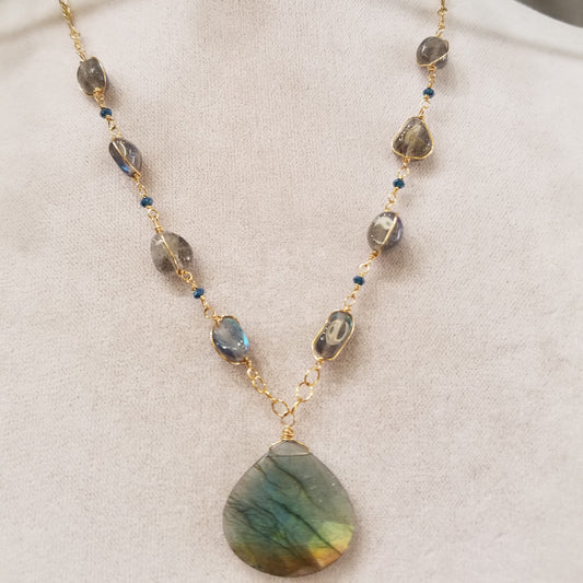 Green rainbow necklace