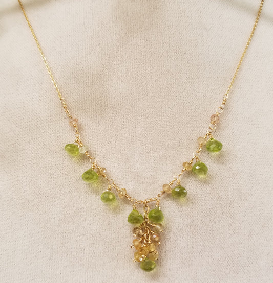 Peridot curtain necklace