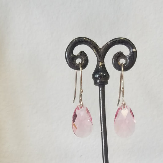 Pink crystal earrings