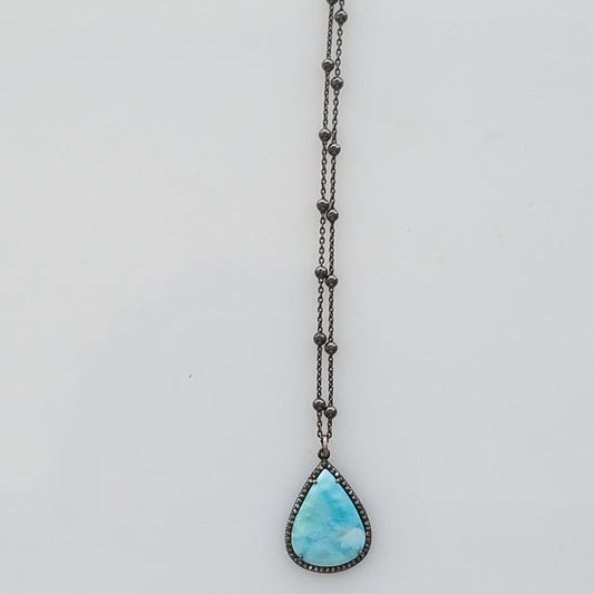 Larimar and Diamonds necklace