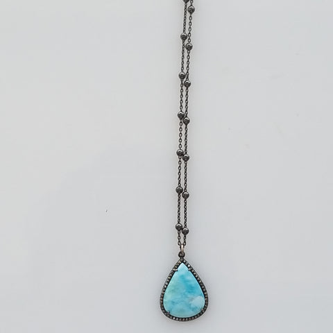 Larimar and Diamonds necklace