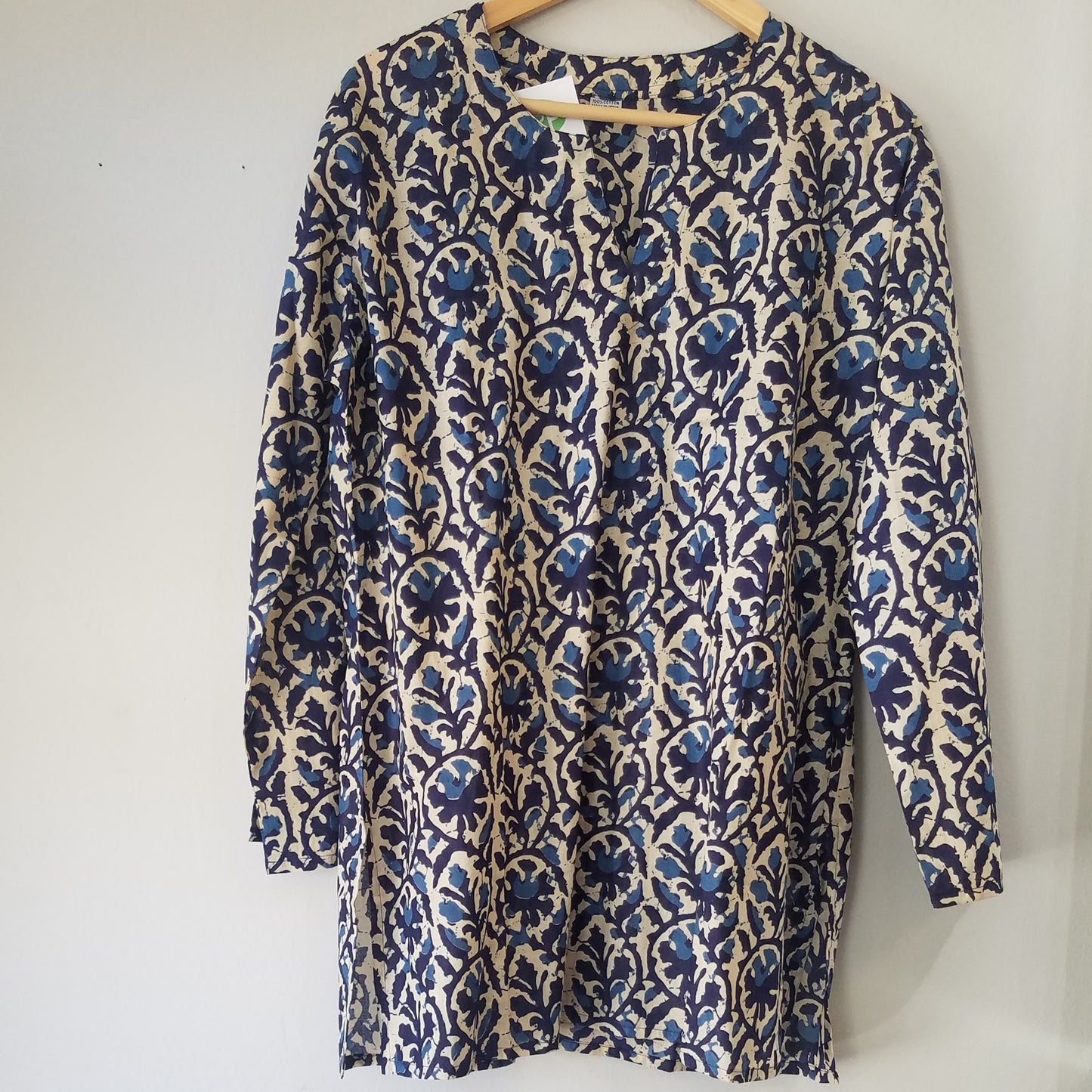 Botanical blue print tunic