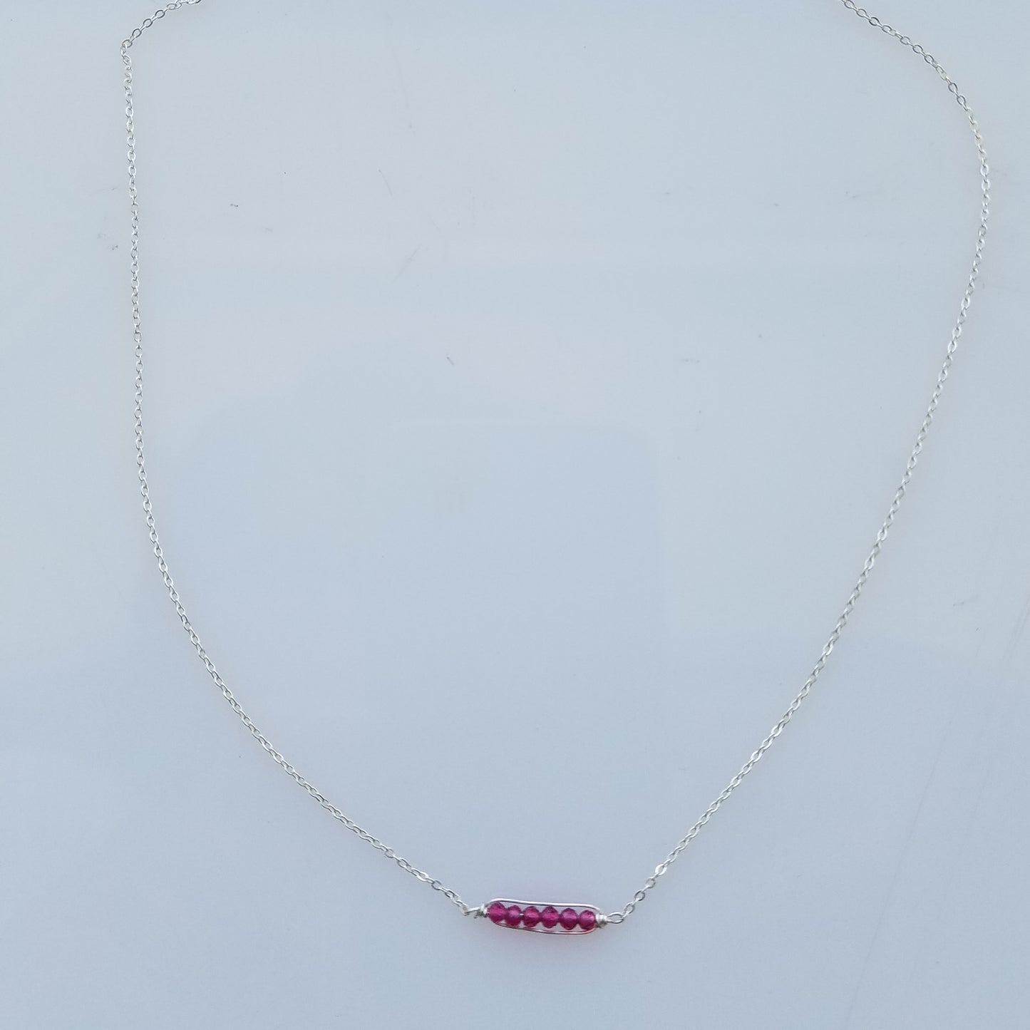 Dainty garnet necklace