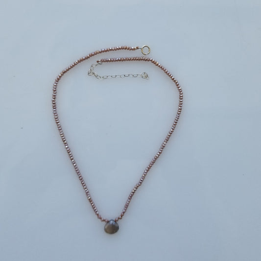 Chocolate Moonstone necklace, choker