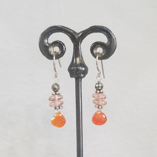 Orange-bronze earrings