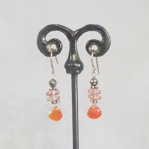 Orange-bronze earrings
