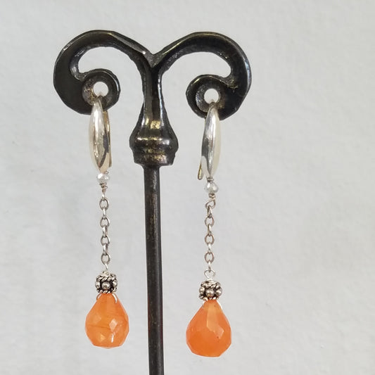 Bright orange Carnelian earrings
