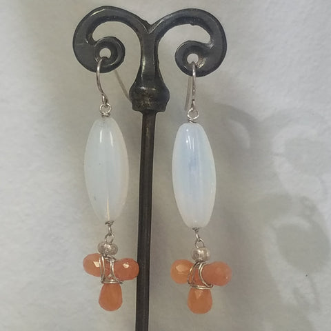 Carnelian clover earrings