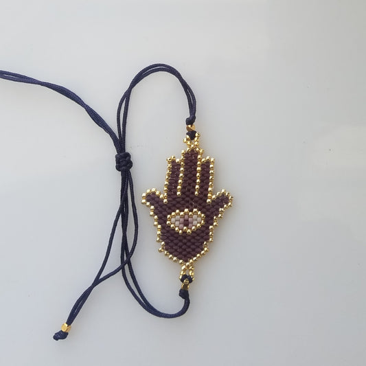 Hamsa tie on bracelet