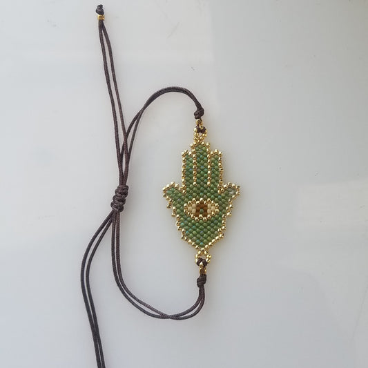 Hamsa tie on bracelet