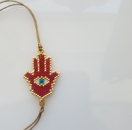 Hamsa tie on bracelet