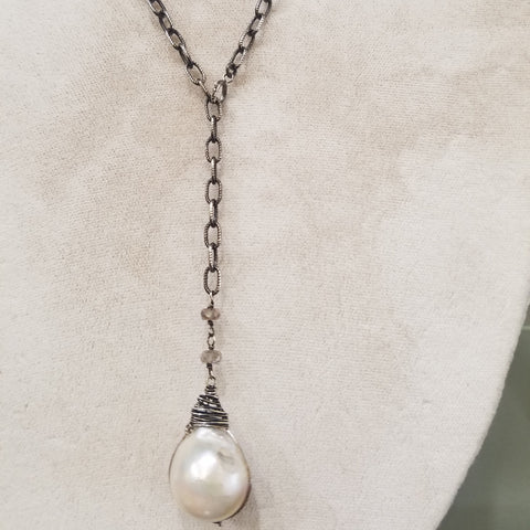 Baroque Pearl silver necklace