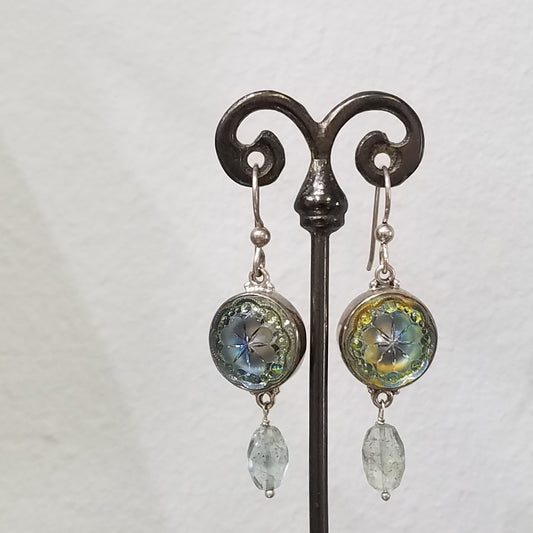 Victorian glass button earrings