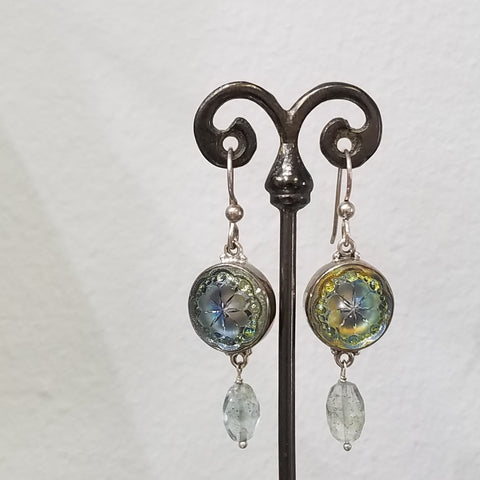 Victorian glass button earrings