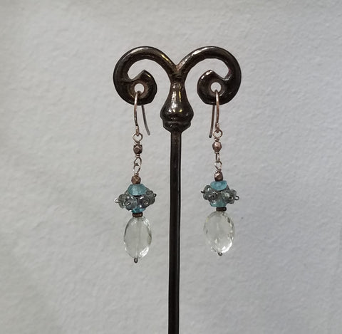 Aquamarine crown earrings