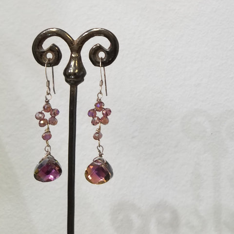 Purple flowers earrings