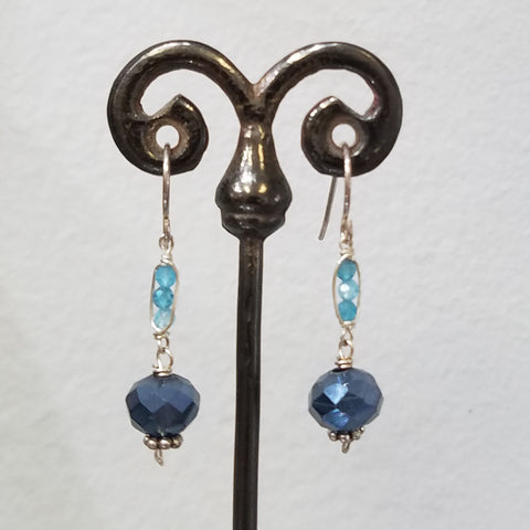Apatite and blue earrings