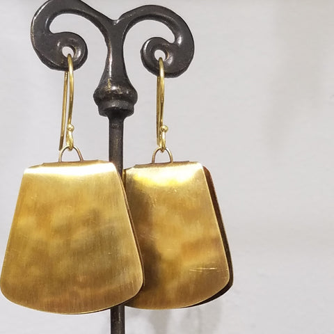 Trapezoid brass earrings