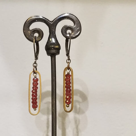 Encased Garnet earrings