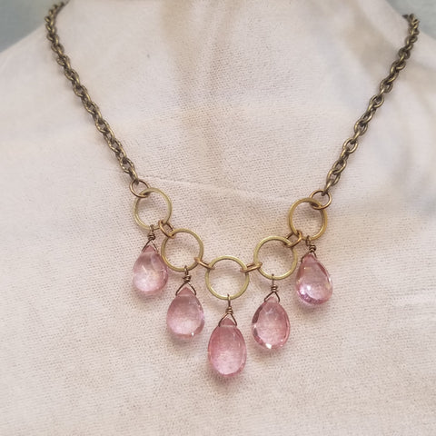 Pink crystals necklace