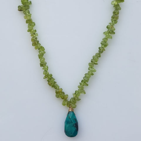 Peridot and Turqouise necklace