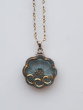Blue Victorian button necklace