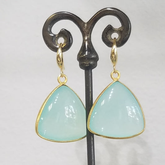 Triangular Chalcedoney earrings