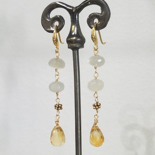 Citrine Moonstone earrings