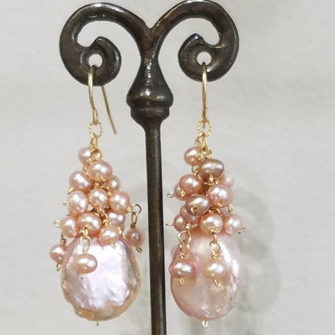 Majestic Pearls cluster earrings