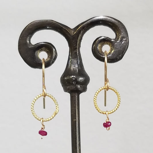 Dainty Ruby earrings