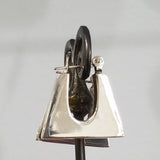 Trapezoid silver hoops earrings