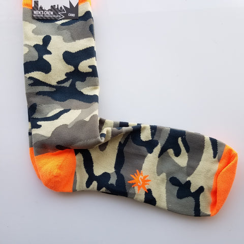 Orange rim camflague men socks